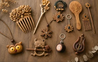اکسسوری چوبی (اثر هنرجویان)